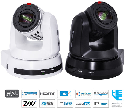 Marshall Electronics CV630-IP Broadcast Pro AV UHD 4K IP PTZ Camera (Black)