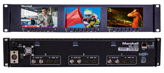 Marshall Electronics ML-503 Triple 5" Rackmount Monitor with HDMI & 3G-SDI inputs