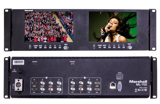 Marshall Electronics ML-702 Dual 7" LCD Rackmount Monitor (3 RU)